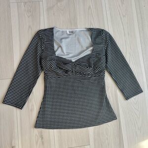 Unique Vintage Stretchy Gingham Top